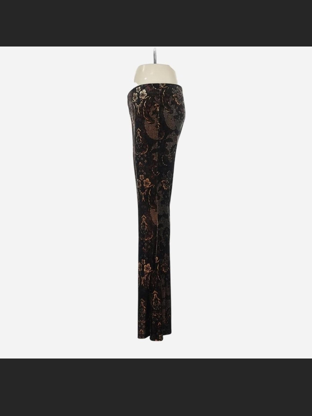 Free People Black and Brown Brocade Flare Pants - Picture 4 of 6